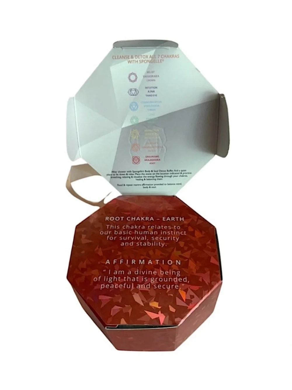 Spongelle Spiritual Detox Buffer Lunar Lime with Red Jasper Root Chakra Stone
